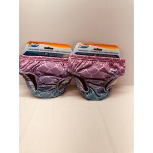 Swimways Reusable Mermaid Swim Diaper 12 months 18-22 lbs Medium Set of 2 NWT